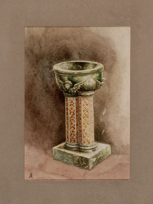 Baptismal font design, c. 1910 Baptismal font design
