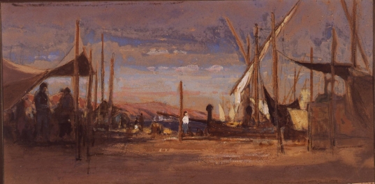 North African Harbor Scene, c. 1877 North African Harbor Scene